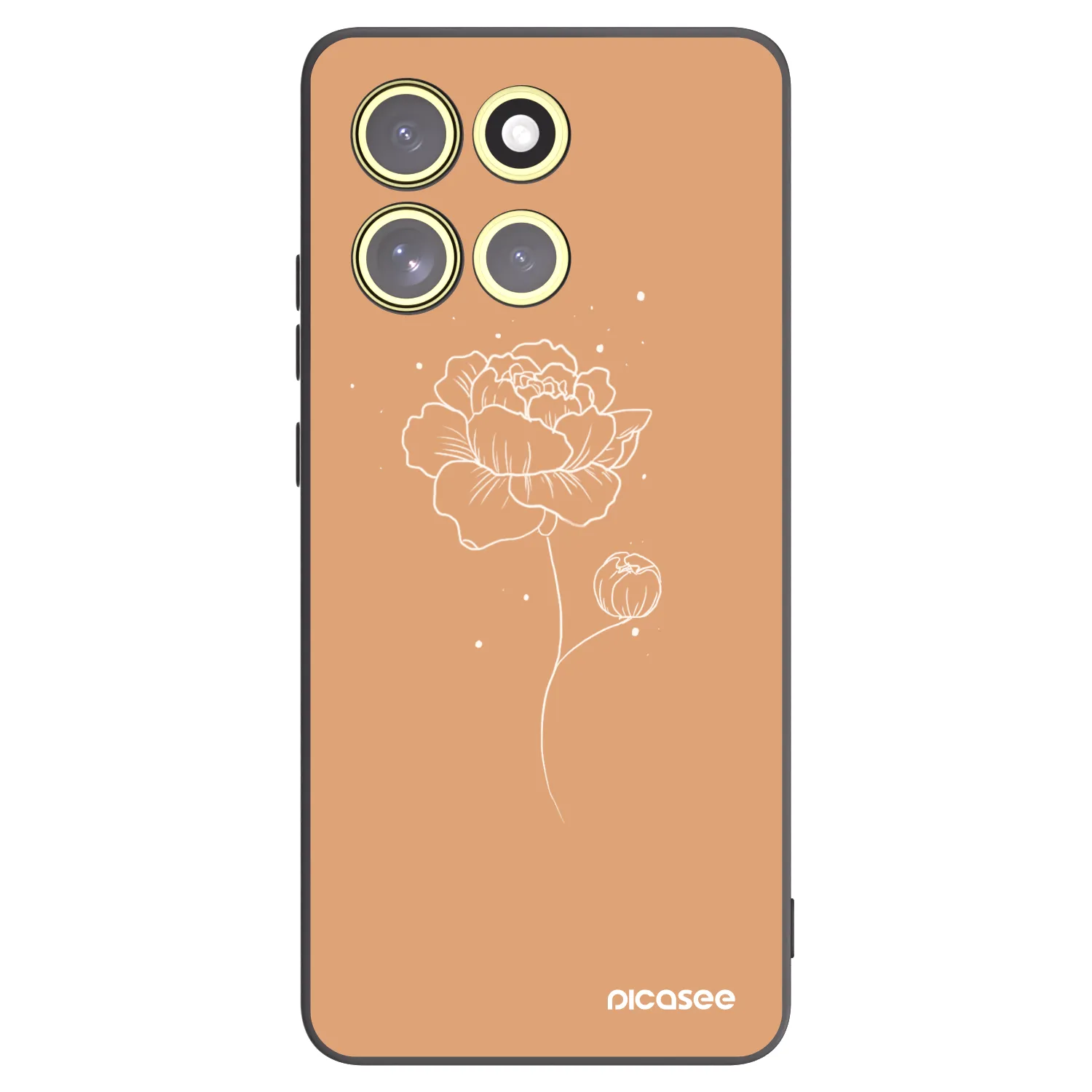 Picasee fekete szilikon tok az alábbi mobiltelefonokra Motorola Moto G86 5G - Peonies