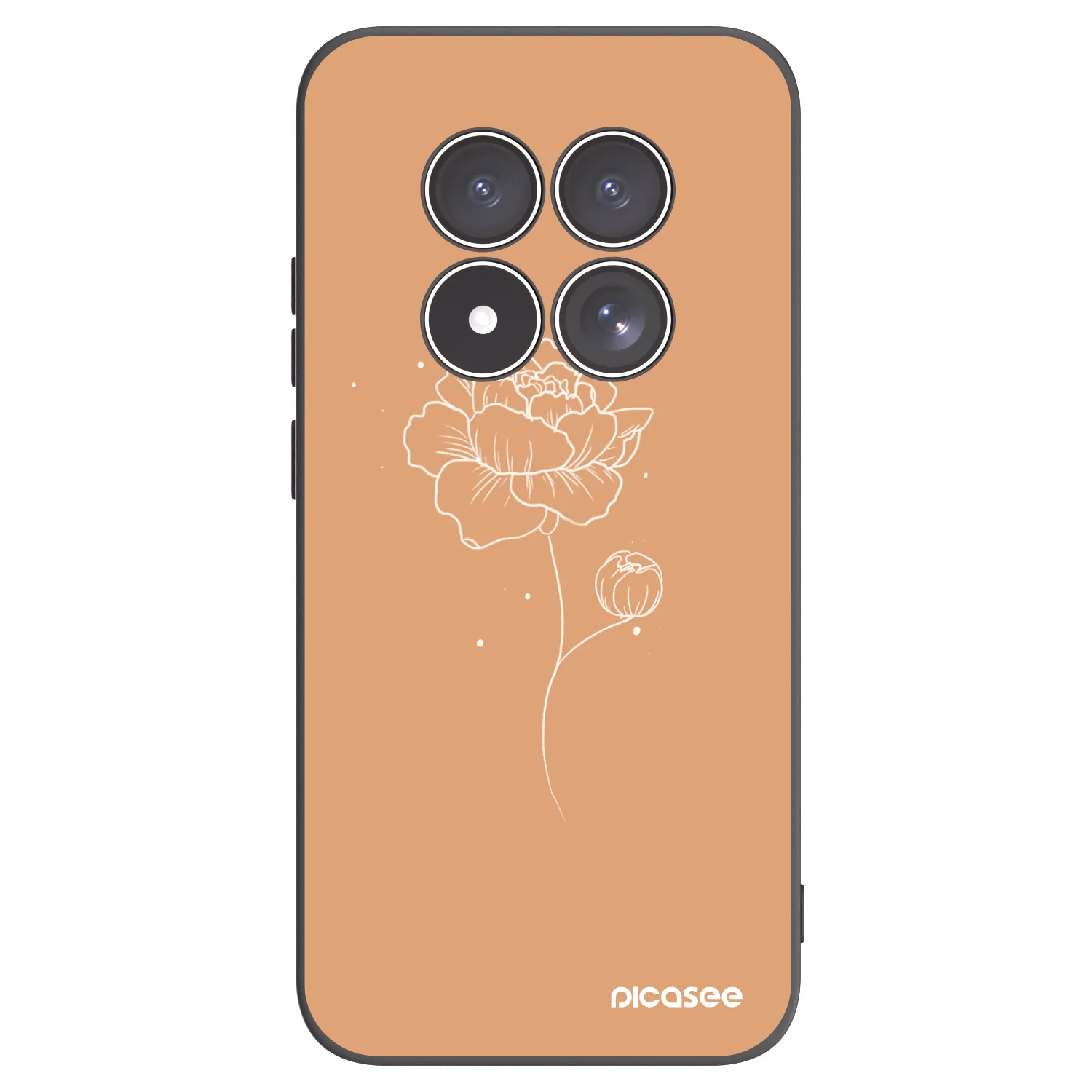 Picasee fekete szilikon tok az alábbi mobiltelefonokra Xiaomi Redmi Note 15 Pro 4G - Peonies