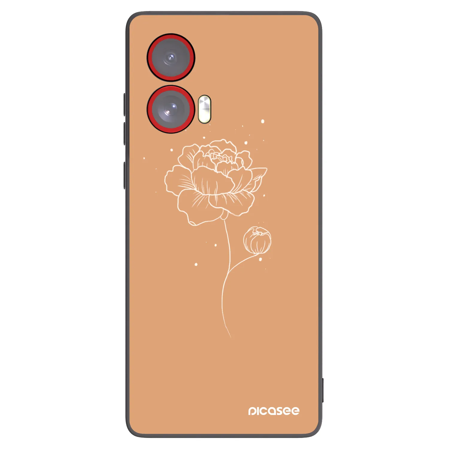 Picasee fekete szilikon tok az alábbi mobiltelefonokra Motorola Edge 50 Fusion - Peonies