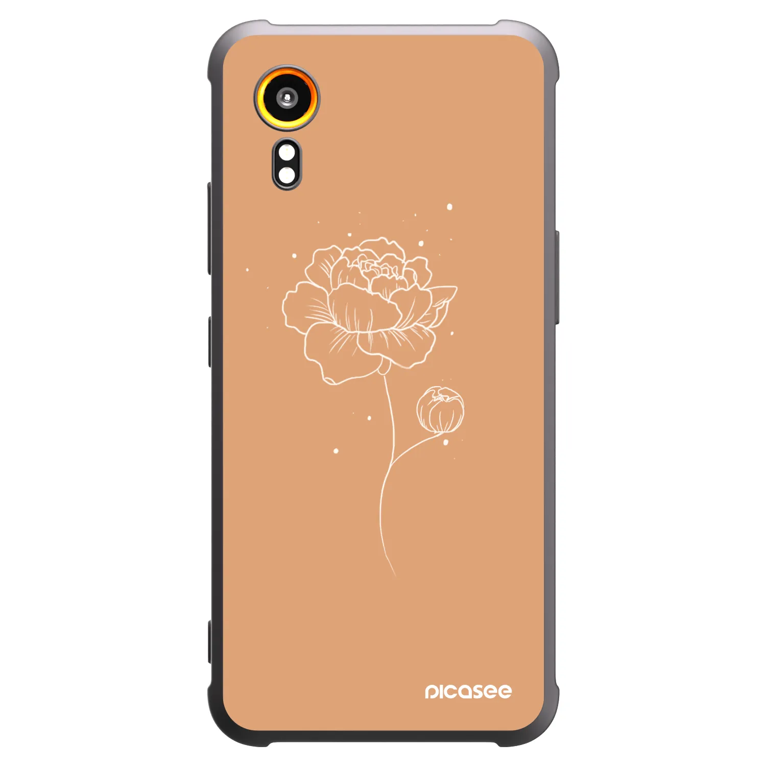 Picasee fekete szilikon tok az alábbi mobiltelefonokra Samsung Galaxy Xcover 7 - Peonies