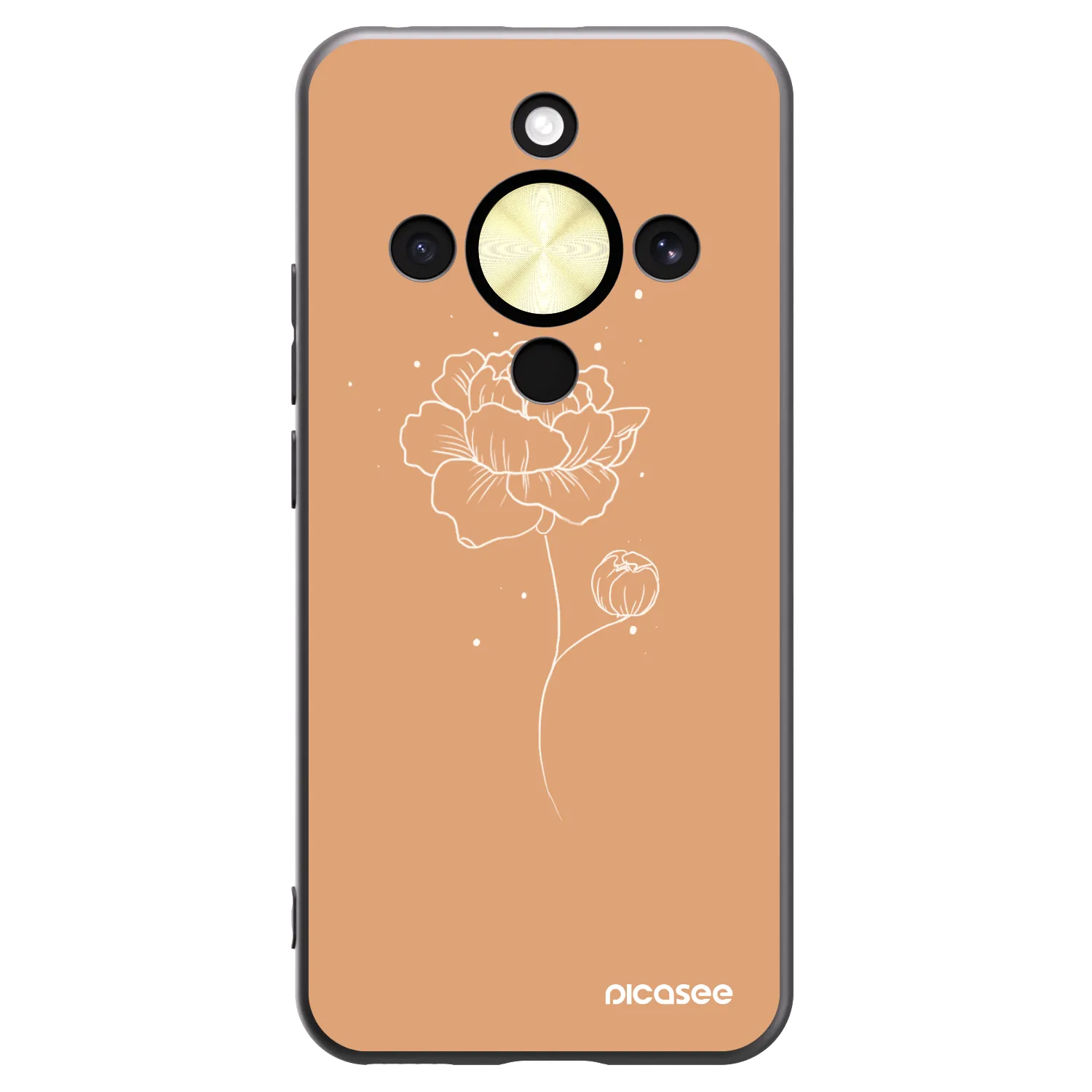 Picasee fekete szilikon tok az alábbi mobiltelefonokra Honor Magic8 Lite 5G - Peonies
