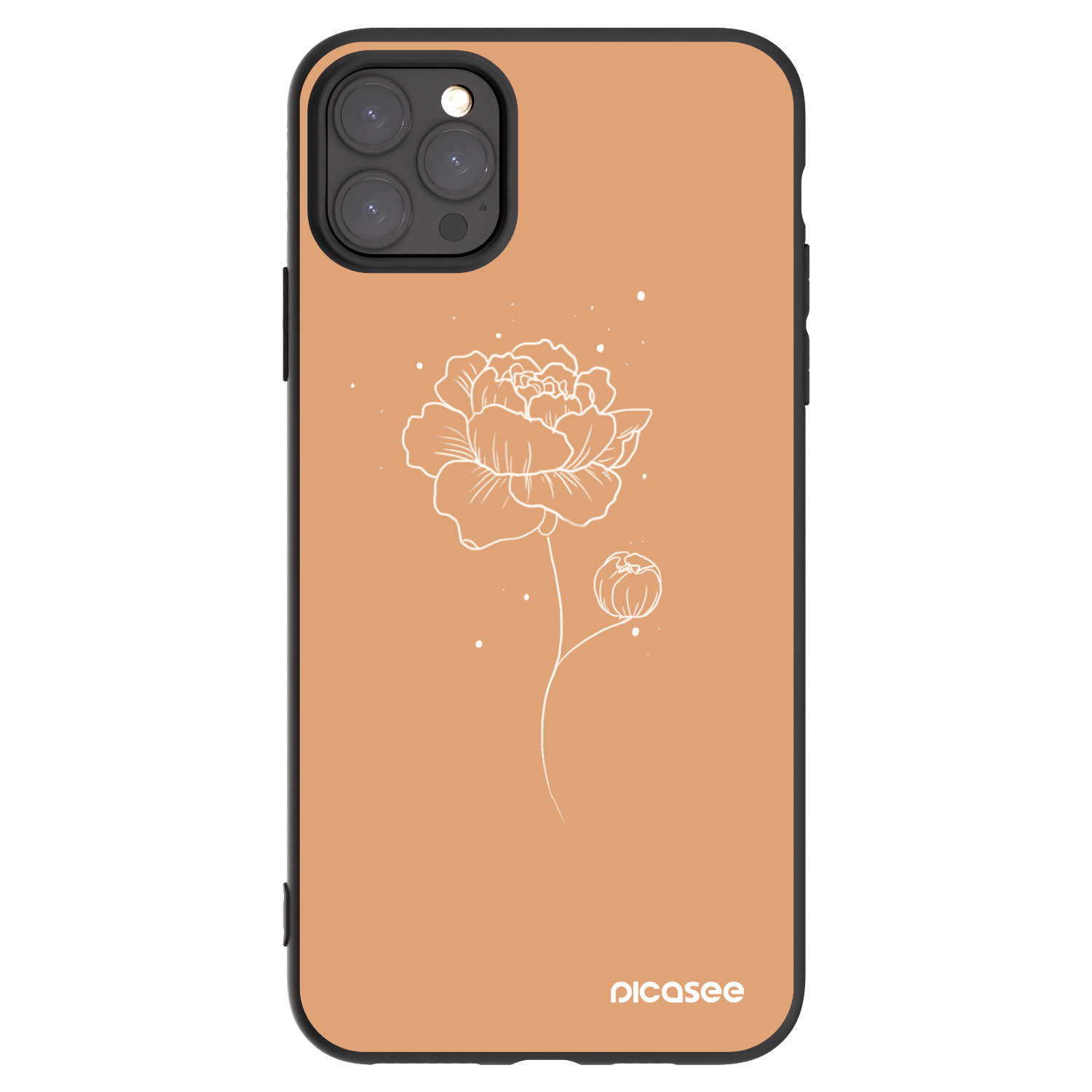 Picasee fekete szilikon tok az alábbi mobiltelefonokra Apple iPhone 11 Pro Max - Peonies