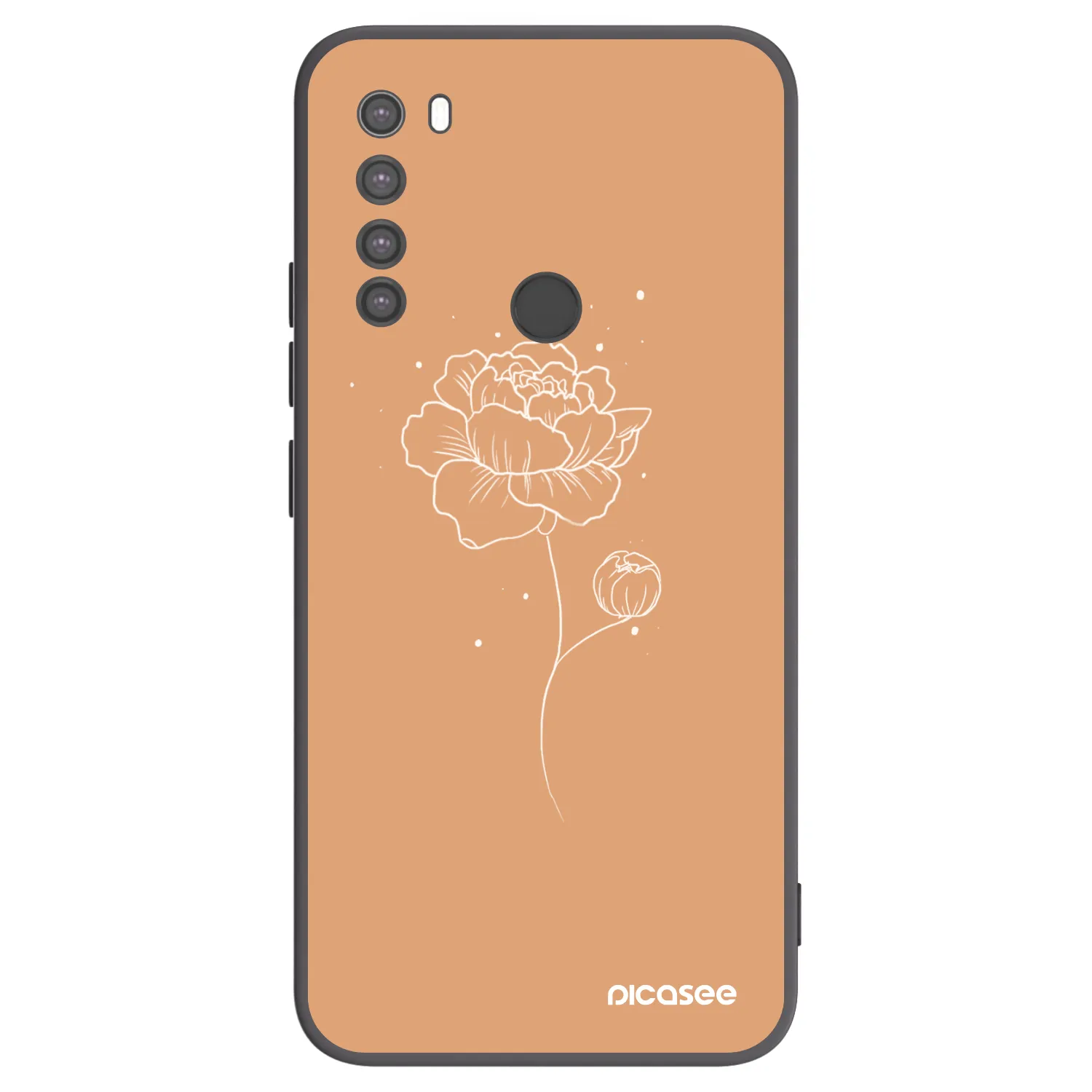 Picasee fekete szilikon tok az alábbi mobiltelefonokra Xiaomi Redmi Note 8 - Peonies