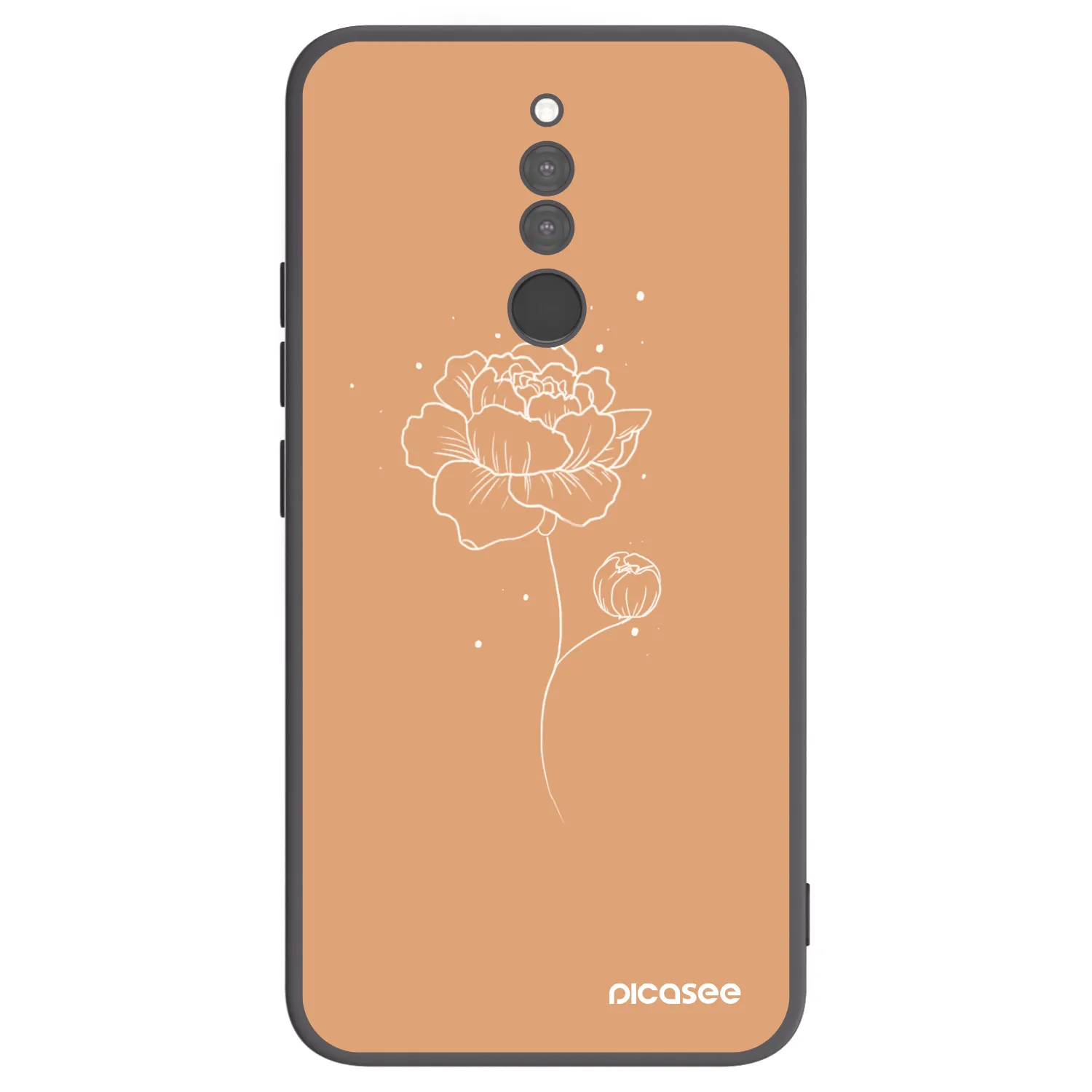 Picasee fekete szilikon tok az alábbi mobiltelefonokra Xiaomi Redmi 8 - Peonies