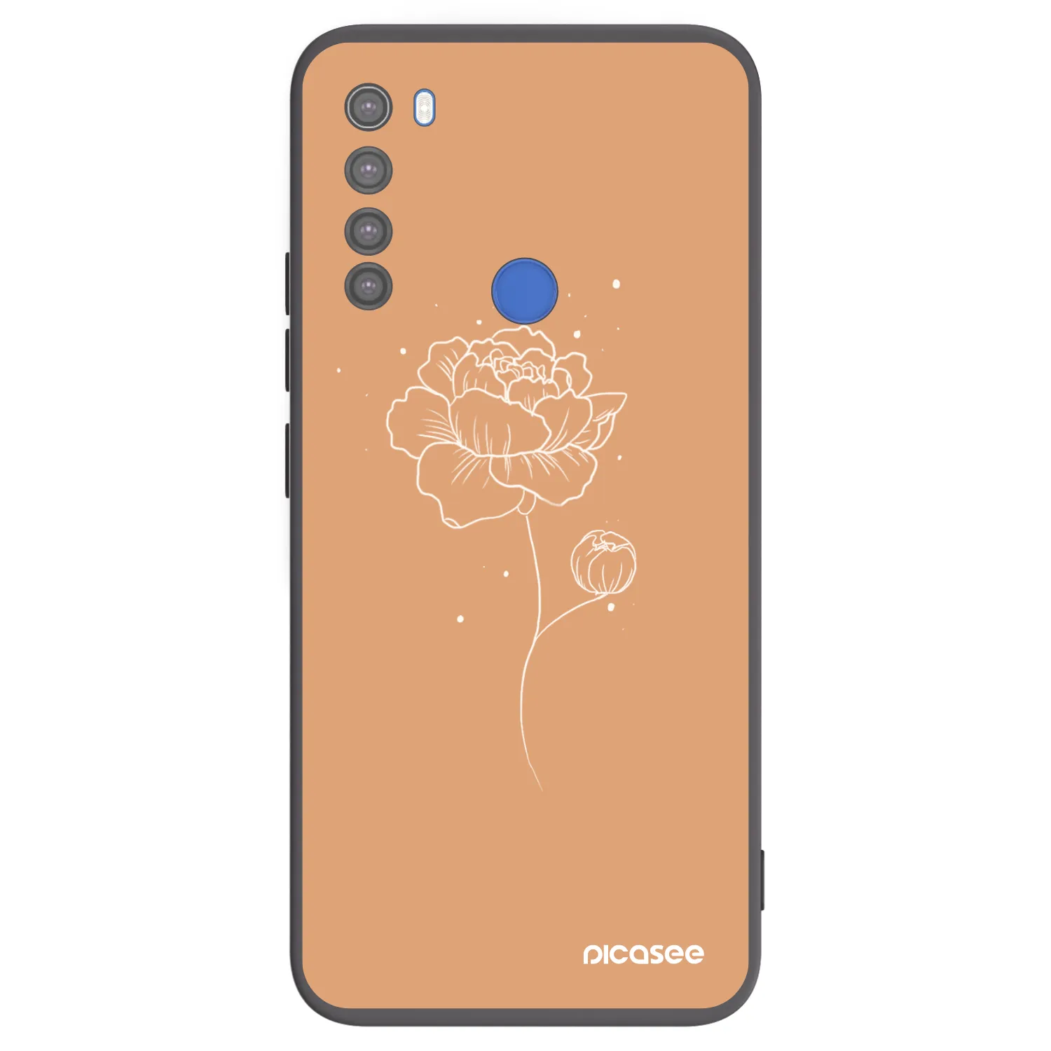 Picasee fekete szilikon tok az alábbi mobiltelefonokra Xiaomi Redmi Note 8T - Peonies