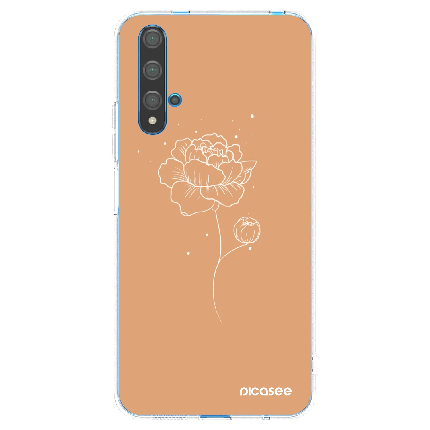 Picasee átlátszó szilikon tok az alábbi mobiltelefonokra Huawei Nova 5T - Peonies