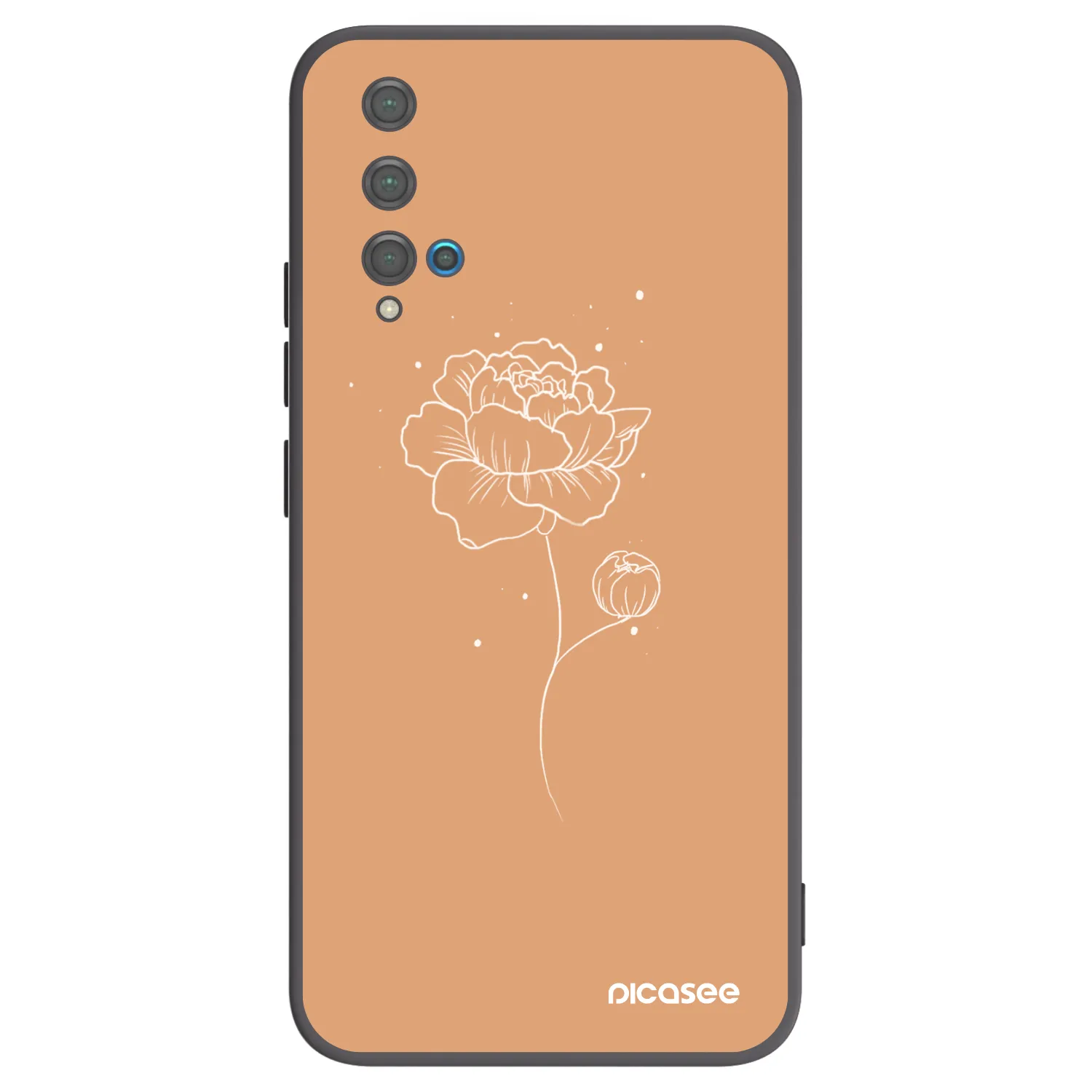 Picasee fekete szilikon tok az alábbi mobiltelefonokra Huawei Nova 5T - Peonies