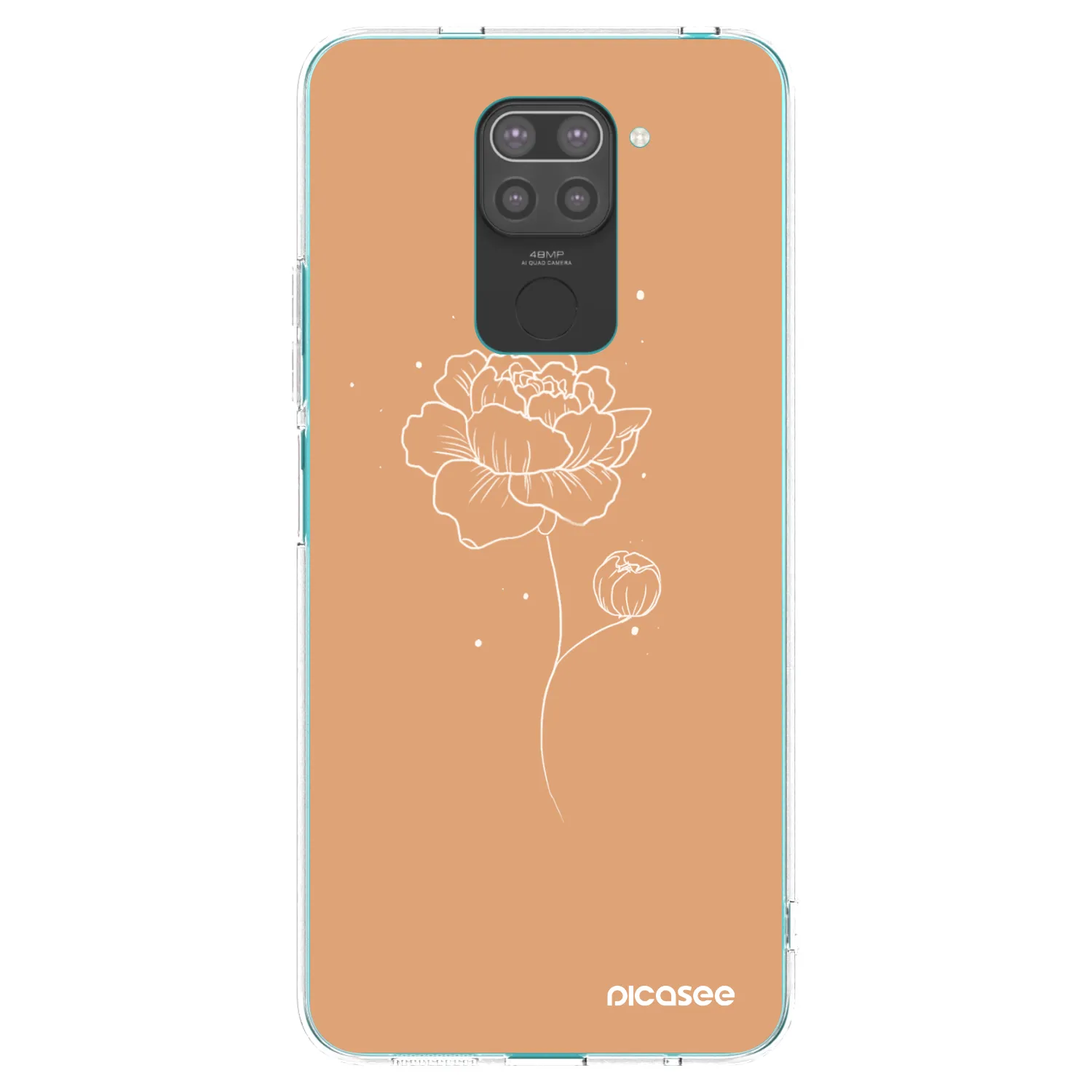 Picasee fekete szilikon tok az alábbi mobiltelefonokra Xiaomi Redmi Note 9 - Peonies