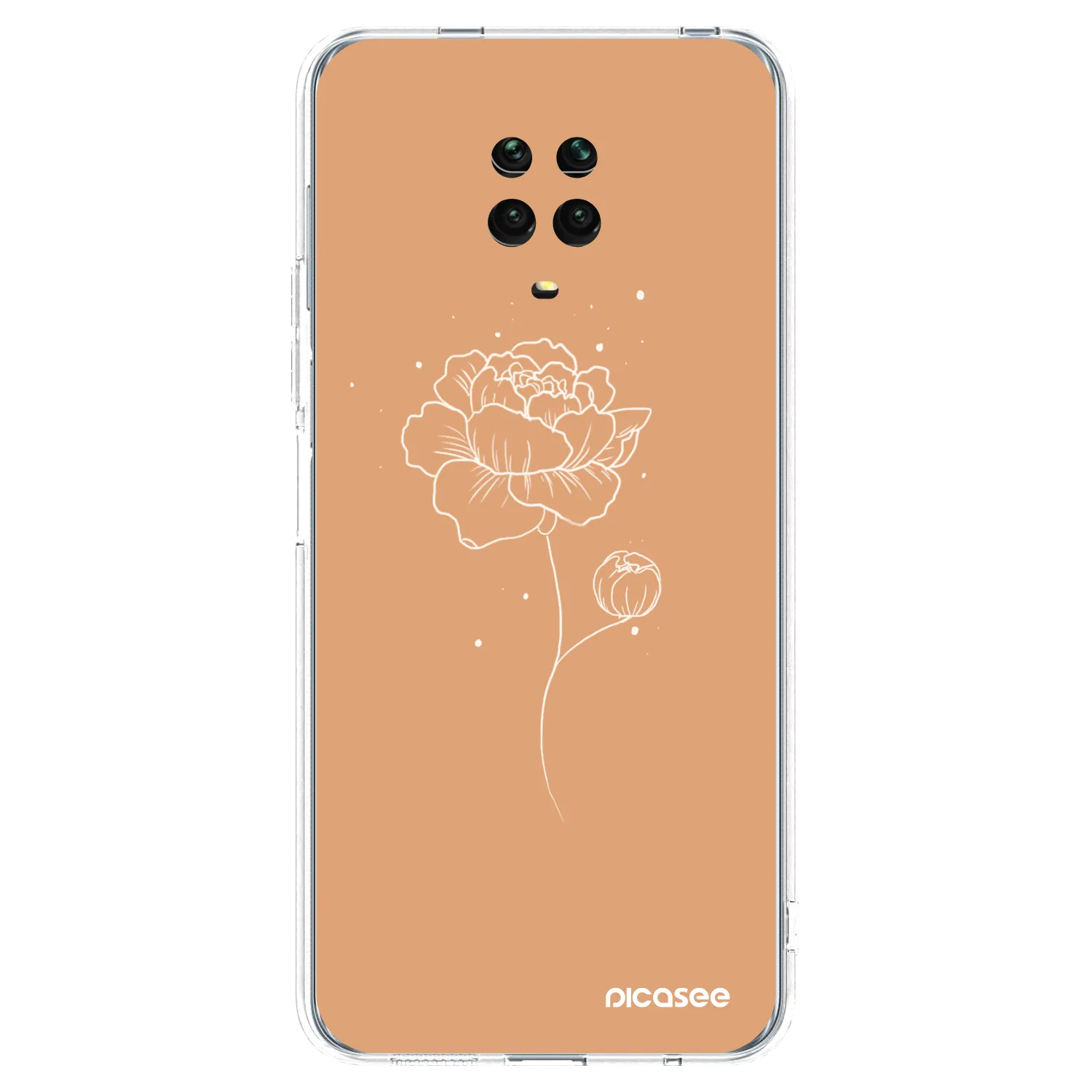 Picasee átlátszó szilikon tok az alábbi mobiltelefonokra Xiaomi Redmi Note 9S - Peonies