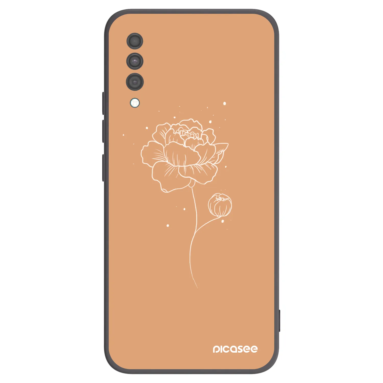 Picasee fekete szilikon tok az alábbi mobiltelefonokra Samsung Galaxy A30s A307F - Peonies
