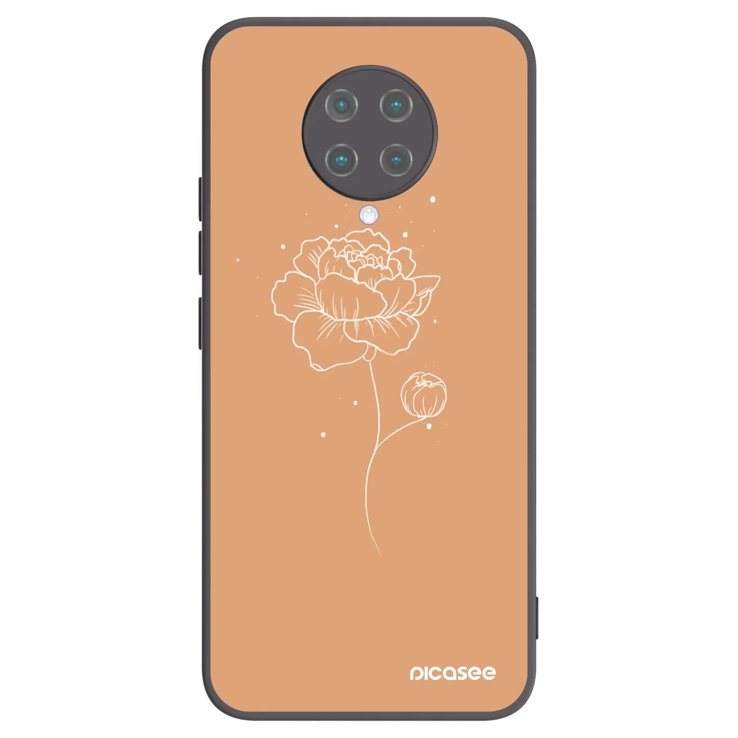 Picasee fekete szilikon tok az alábbi mobiltelefonokra Xiaomi Poco F2 Pro - Peonies