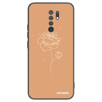 Picasee fekete szilikon tok az alábbi mobiltelefonokra Xiaomi Redmi 9 - Peonies