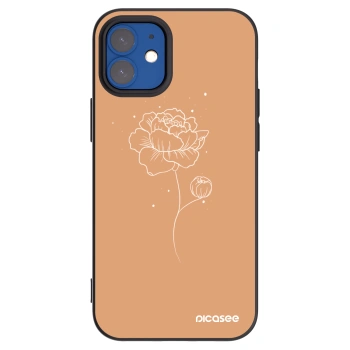 Picasee fekete szilikon tok az alábbi mobiltelefonokra Apple iPhone 12 mini - Peonies