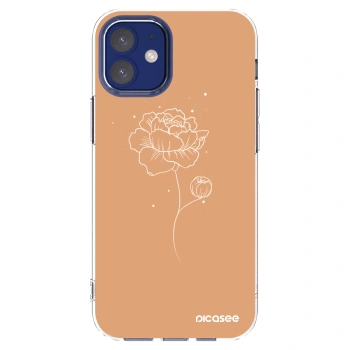 Picasee átlátszó szilikon tok az alábbi mobiltelefonokra Apple iPhone 12 mini - Peonies