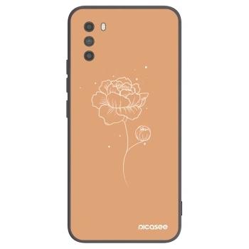 Picasee fekete szilikon tok az alábbi mobiltelefonokra Xiaomi Poco M3 - Peonies
