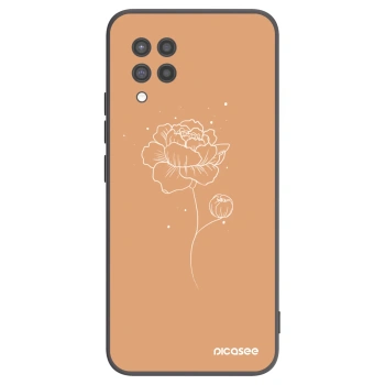 Picasee fekete szilikon tok az alábbi mobiltelefonokra Samsung Galaxy A42 A426B - Peonies