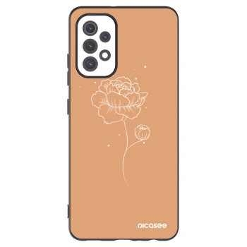 Picasee fekete szilikon tok az alábbi mobiltelefonokra Samsung Galaxy A32 5G A326B - Peonies