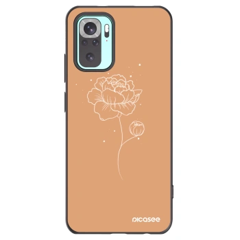 Picasee fekete szilikon tok az alábbi mobiltelefonokra Xiaomi Redmi Note 10 Pro - Peonies