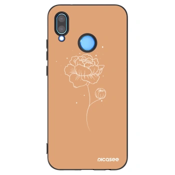 Picasee fekete szilikon tok az alábbi mobiltelefonokra Huawei P20 Lite - Peonies