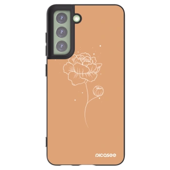 Picasee fekete szilikon tok az alábbi mobiltelefonokra Samsung Galaxy S21 FE 5G - Peonies