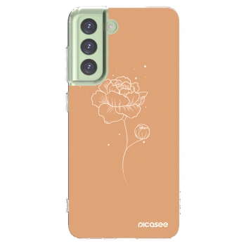 Picasee átlátszó szilikon tok az alábbi mobiltelefonokra Samsung Galaxy S21 FE 5G - Peonies