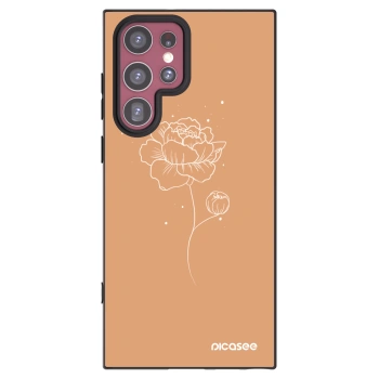 Picasee fekete szilikon tok az alábbi mobiltelefonokra Samsung Galaxy S22 Ultra 5G - Peonies