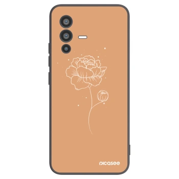 Picasee fekete szilikon tok az alábbi mobiltelefonokra Vivo V23 5G - Peonies
