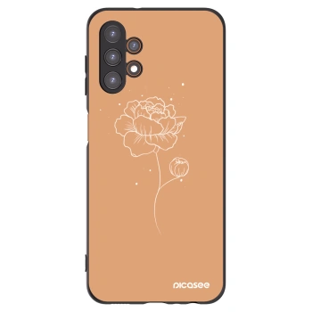 Picasee fekete szilikon tok az alábbi mobiltelefonokra Samsung Galaxy A13 4G A135 - Peonies