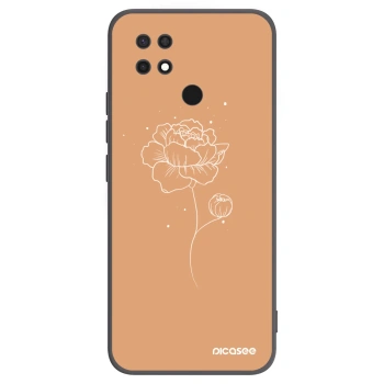Picasee fekete szilikon tok az alábbi mobiltelefonokra Xiaomi Redmi 10C - Peonies