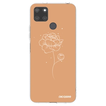 Picasee átlátszó szilikon tok az alábbi mobiltelefonokra Realme C21Y - Peonies