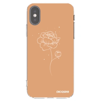Picasee átlátszó szilikon tok az alábbi mobiltelefonokra Apple iPhone X/XS - Peonies