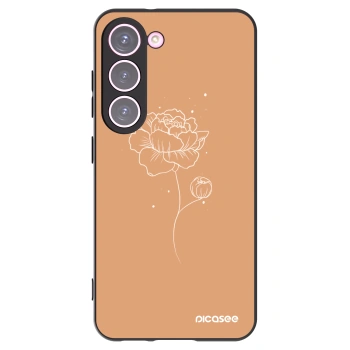 Picasee fekete szilikon tok az alábbi mobiltelefonokra Samsung Galaxy S23 5G - Peonies