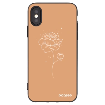 Picasee fekete szilikon tok az alábbi mobiltelefonokra Apple iPhone X/XS - Peonies