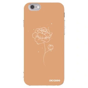 Picasee átlátszó szilikon tok az alábbi mobiltelefonokra Apple iPhone 6/6S - Peonies