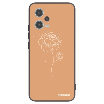 Picasee fekete szilikon tok az alábbi mobiltelefonokra Xiaomi Redmi Note 12 5G - Peonies