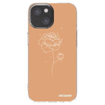 Picasee átlátszó szilikon tok az alábbi mobiltelefonokra Apple iPhone 15 - Peonies