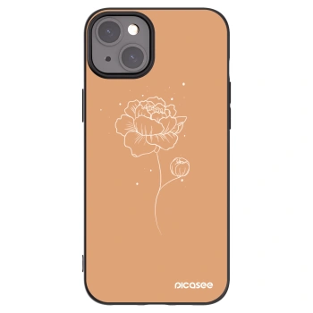Picasee fekete szilikon tok az alábbi mobiltelefonokra Apple iPhone 15 Plus - Peonies