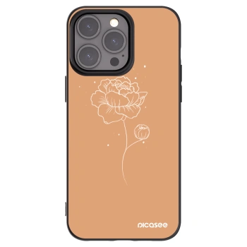 Picasee fekete szilikon tok az alábbi mobiltelefonokra Apple iPhone 15 Pro Max - Peonies