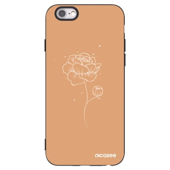 Picasee fekete szilikon tok az alábbi mobiltelefonokra Apple iPhone 6/6S - Peonies