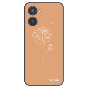 Picasee fekete szilikon tok az alábbi mobiltelefonokra Realme 10 4G - Peonies