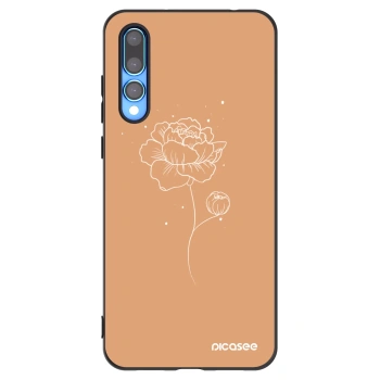 Picasee fekete szilikon tok az alábbi mobiltelefonokra Huawei P20 Pro - Peonies