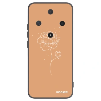 Picasee fekete szilikon tok az alábbi mobiltelefonokra Honor Magic6 Lite 5G - Peonies