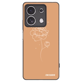 Picasee fekete szilikon tok az alábbi mobiltelefonokra Xiaomi Redmi Note 13 4G - Peonies