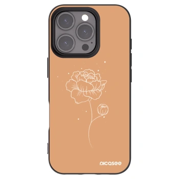 Picasee fekete szilikon tok az alábbi mobiltelefonokra Apple iPhone 16 Pro - Peonies