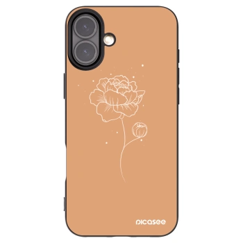 Picasee fekete szilikon tok az alábbi mobiltelefonokra Apple iPhone 16 Plus - Peonies