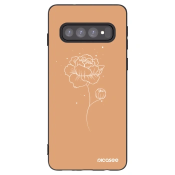 Picasee fekete szilikon tok az alábbi mobiltelefonokra Samsung Galaxy S10 G973 - Peonies
