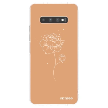 Picasee átlátszó szilikon tok az alábbi mobiltelefonokra Samsung Galaxy S10 Plus G975 - Peonies
