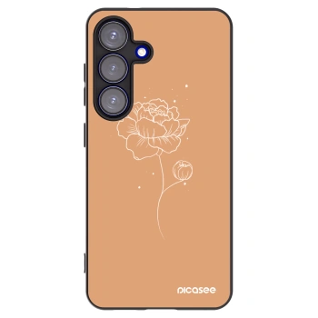 Picasee fekete szilikon tok az alábbi mobiltelefonokra Samsung Galaxy S25 5G - Peonies