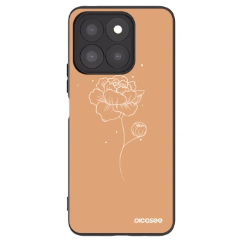 Picasee fekete szilikon tok az alábbi mobiltelefonokra Honor X8c - Peonies