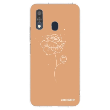 Picasee átlátszó szilikon tok az alábbi mobiltelefonokra Samsung Galaxy A40 A405F - Peonies